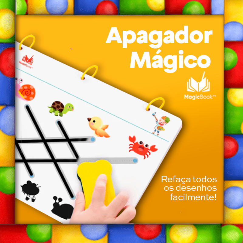 Caderno de Alfabetização e Aprendizagem Reutilizável MagicBook Diversão Garantida®