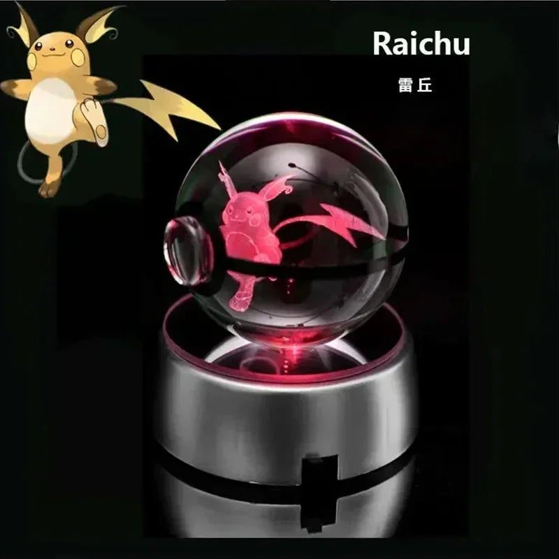 Pokebola de Cristal + Base LED (PROMOÇÃO EDIÇÃO LIMITADA)