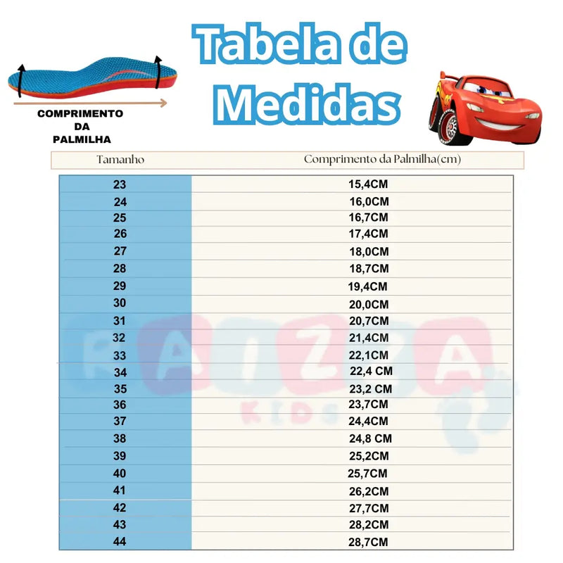 Sandália Crocs Relâmpago Mcqueen Carros Diversão Garantida® + BRINDE Faróis Led Crocs