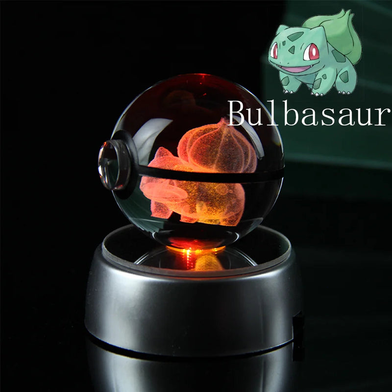 Pokebola de Cristal + Base LED (PROMOÇÃO EDIÇÃO LIMITADA)