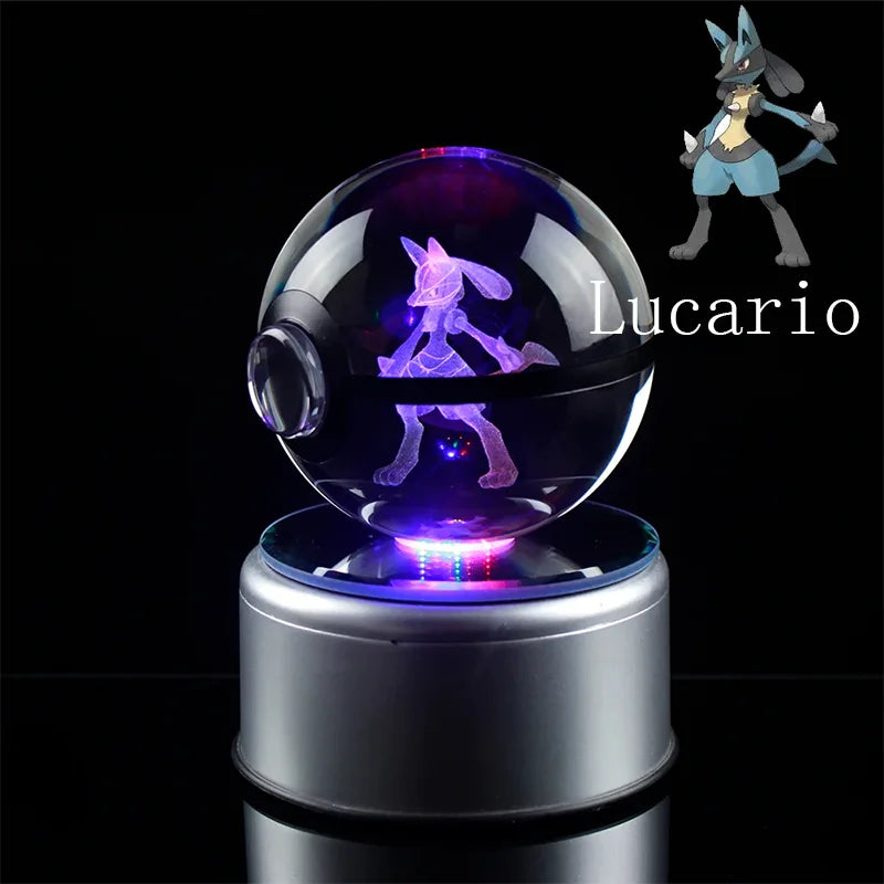 Pokebola de Cristal + Base LED (PROMOÇÃO EDIÇÃO LIMITADA)