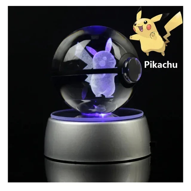 Pokebola de Cristal + Base LED (PROMOÇÃO EDIÇÃO LIMITADA)