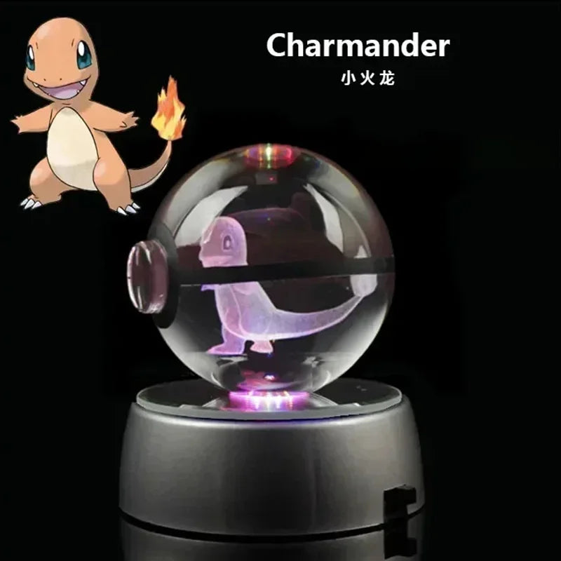 Pokebola de Cristal + Base LED (PROMOÇÃO EDIÇÃO LIMITADA)