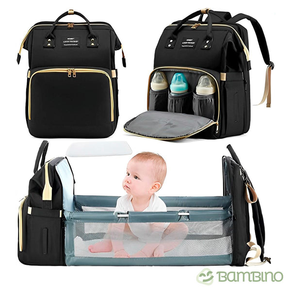 Mochila Maternidade Vira Berço Bebê Usb Impermeável Trocador Diversão Garantida®