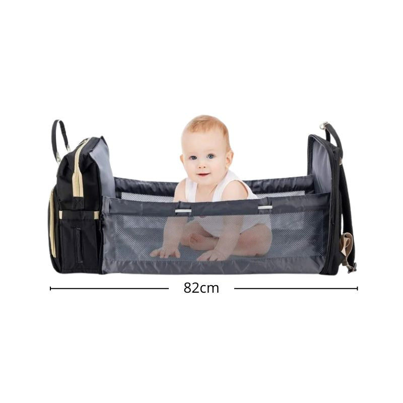 Mochila Maternidade Vira Berço Bebê Usb Impermeável Trocador Diversão Garantida®