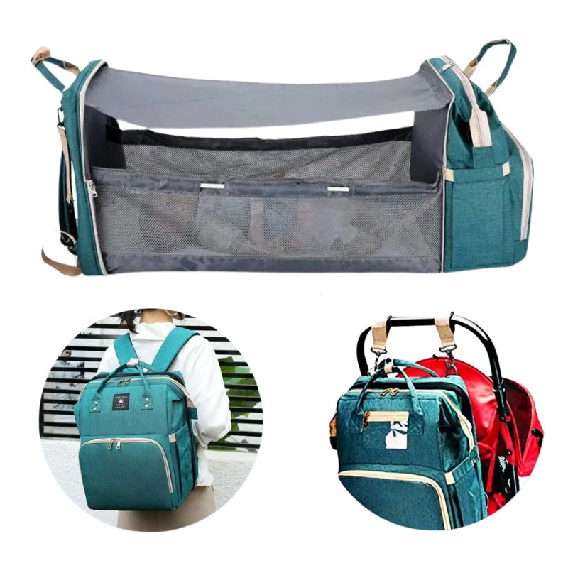 Mochila Maternidade Vira Berço Bebê Usb Impermeável Trocador Diversão Garantida®