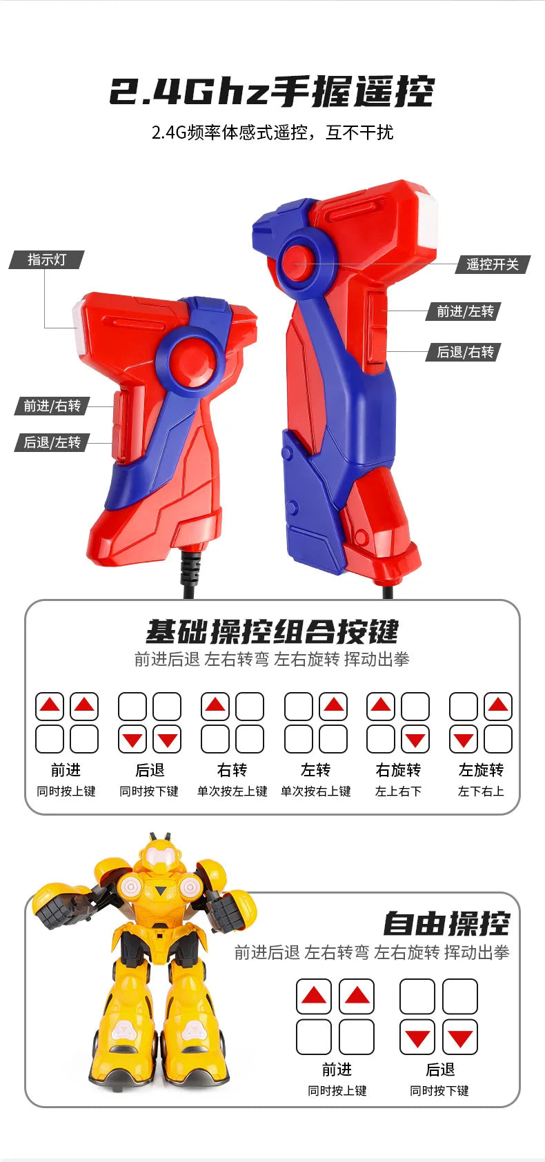 Brinquedo robô de controle remoto com sensor de movimento interativo Diversão Garantida®
