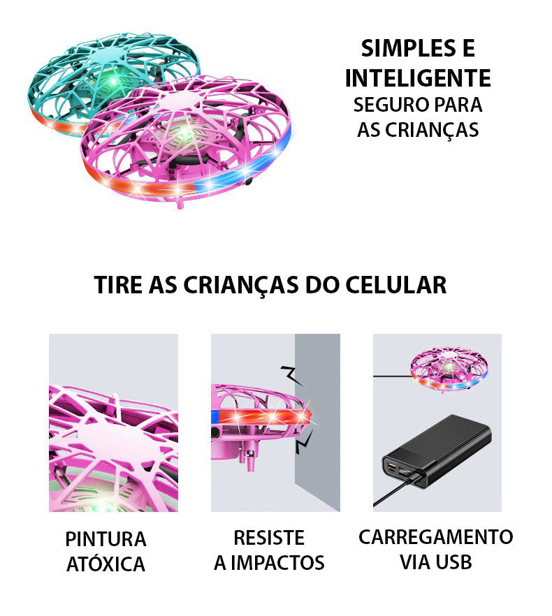 Mini OVNI Controlado Por Gesto Diversão Garantida®