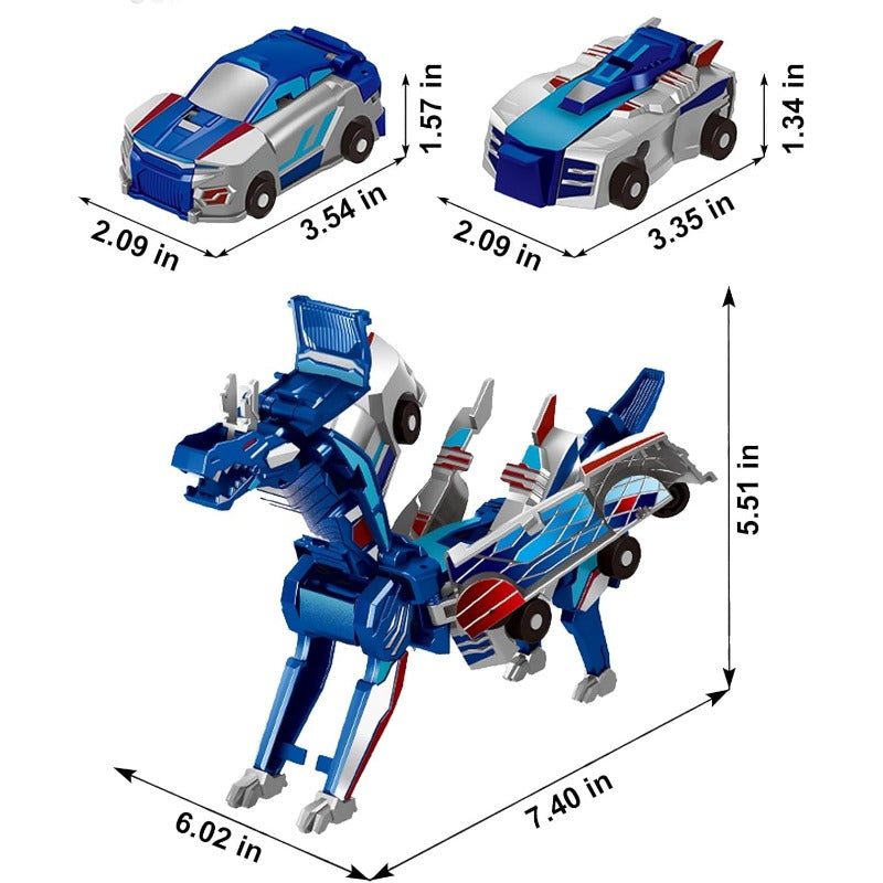 Brinquedo de carro de corrida transformador 2 em 1 Dragão Diversão Garantida®