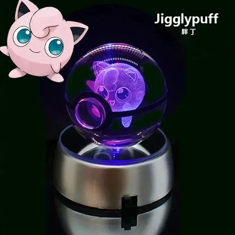 Pokebola de Cristal + Base LED (PROMOÇÃO EDIÇÃO LIMITADA)