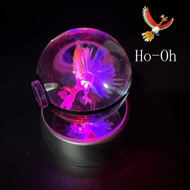 Pokebola de Cristal + Base LED (PROMOÇÃO EDIÇÃO LIMITADA)