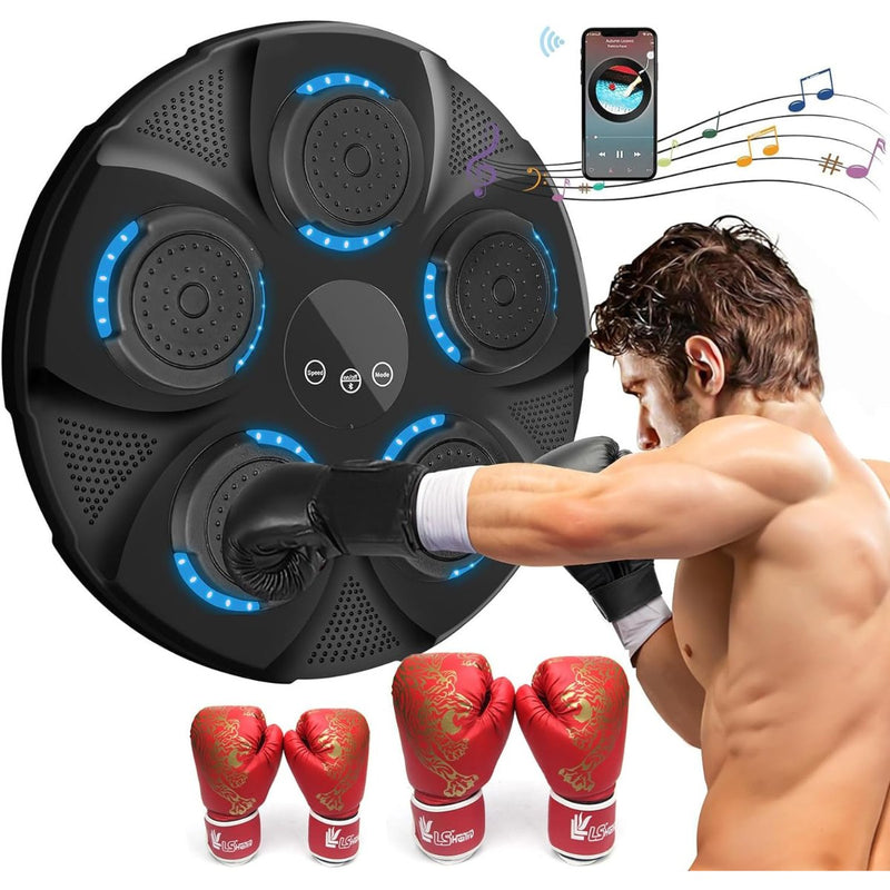 Máquina de boxe musical inteligente montada na parede de cor preta Diversão Garantida®