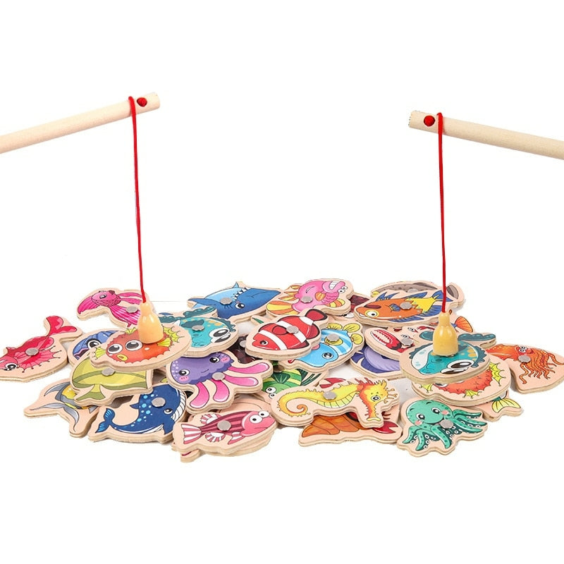 Pescaria Magnética infantil De Madeira Diversão Garantida®