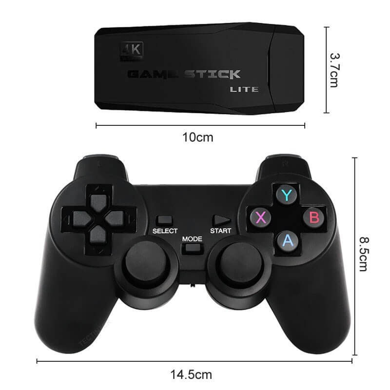 Video Game Diversão Garantida® Retrô Portátil 4K 10.000 Jogos Clássicos 64GB + 2 Controles Sem Fio