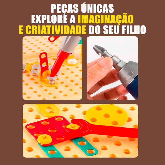 Kit Ferramentas Interativo + 200pcs Diversão Garantida® + [FURADEIRA GRÁTIS]