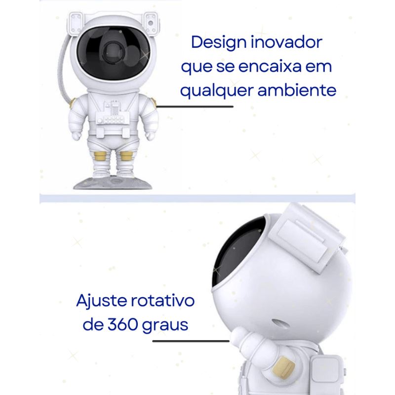 Projetor de Galáxia Luminária Astronauta Diversão Garantida®